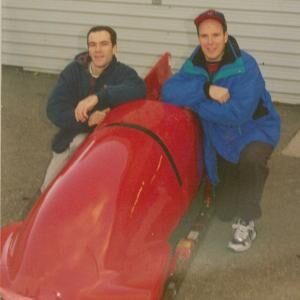 Greg Speirs & Prince Albert of Monaco at the World Championship Bobsled  in Calgary 1995